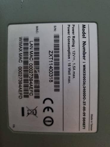 вайфай роутер о: Настольный WiMAX‑модем Модель: WMXS10DD-37-00-09 (указано на — 3