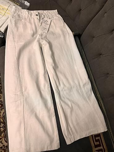 Джинсы: Джинсы, Палаццо, Высокая талия, L, XL — 3