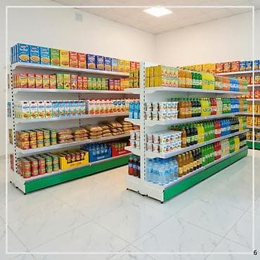 Торговое оборудование: Торговый стеллаж металлическая полка для магазина, железная мебель — 5