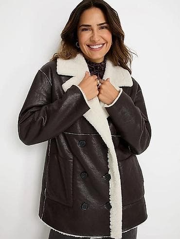 american eagle: Дубленка, Авиатор, США, Короткая модель, Двусторонняя модель, XL, 2XL — 1