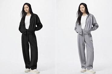 спортивные костюмы 90 х: Женский костюм из трикотажа: худи на молнии + прямые брюки - — 1