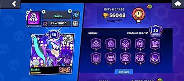 Игровой аккаунт Brawl Stars Основное: - Путь к славе: 56 048 (рекорд