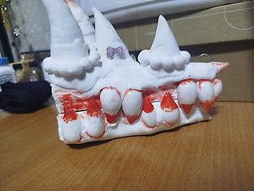 Шейшеп, жууркандар: Ручная декоративная шкатулка-статуэтка «Зубастый монстр» - Материал — 3