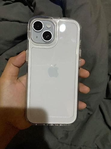 iphone 2g: IPhone 15, Б/у, 128 ГБ, Голубой, Чехол, 85 % — 1