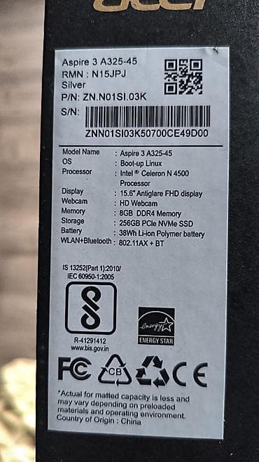 мониторы для пк бу: Acer Aspire 3 A325-45 (Silver) Характеристики: - Экран 15.6" FHD — 1