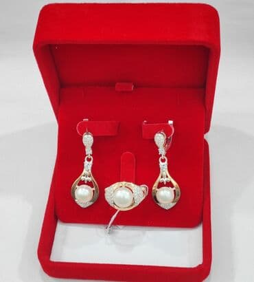 эксклюзивные свадебные пригласительные: Набор украшений, Проба 925, Женские, Новый — 2