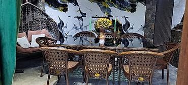 small table: Столовая группа для террасы/гостиной: большой прямоугольный стол с — 1