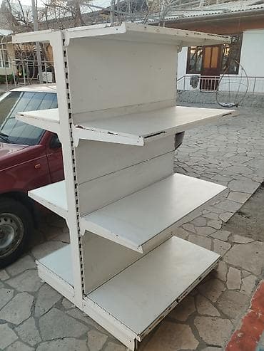 Торговый стеллаж островного типа, металлический, двусторонний. -