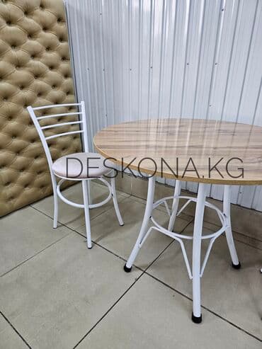Кухонный стол и стул, Новый, Самовывоз, Бесплатная доставка, цвет - Белый