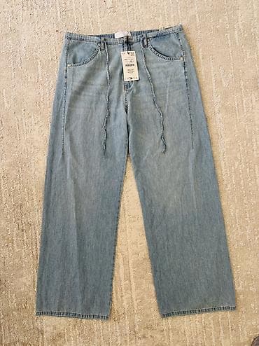 slim patch: Джинсы, Палаццо, Zara, Высокая талия, 2XL — 2