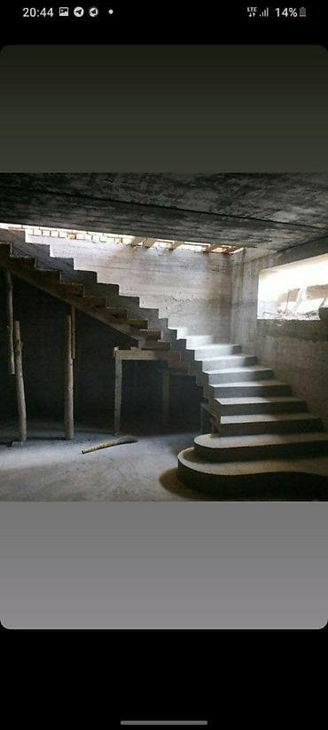 битон: Бетонная лестница Для дома, Форма лестницы: Много-маршевая — 7