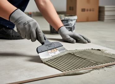 шпатель для натяжных потолков: Шпатель зубчатый Decor предназначен для равномерного нанесения клеевых — 1