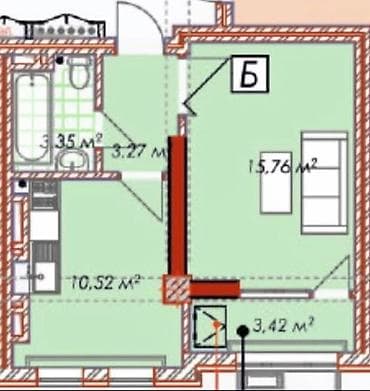 асанбай в рассрочку: 1 комната, 36 м², Элитка, 3 этаж, Готовая ПСО (под самоотделку) — 4