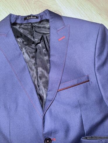 navy: Мужской костюм-двойка Paolo Borelli. Размер:48. Про-во: ТУРЦИЯ! - — 3