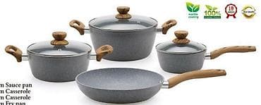 Кухонные принадлежности: Стильный и практичный набор кастрюль с антипригарным покрытием — — 4