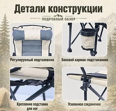 Стулья, табуретки: Кресло раскладное туристическое Camping Boss Pro Купить в Бишкеке — 10