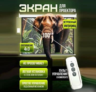 наушники активные: Экран для проектора с электроприводом. Управляется с пульта — 1