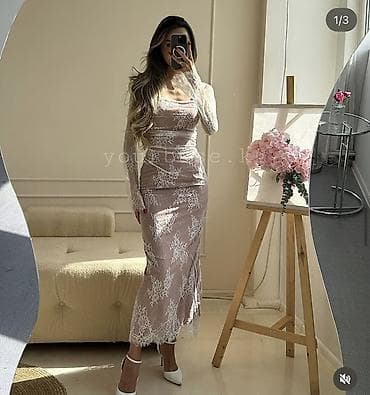 платье нарядная: Вечернее платье, Коктейльное, Длинная модель, С рукавами, S — 2