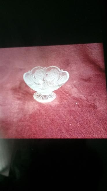 Хрустальная конфетница/ваза на ножке - Материал: прозрачное