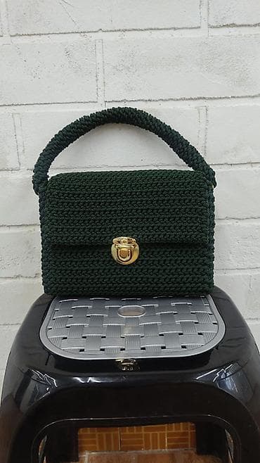 Аксессуарлар: Вязаные сумки из шнура ручной работы - Материал: прочный полиэфирный — 3