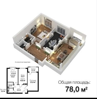 Продажа квартир: 2 комнаты, 77 м², Элитка, 9 этаж — 9