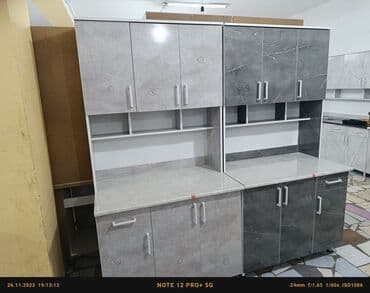 купить кухонные шкафы по отдельности: Ашкана гарнитуру, Жаңы, түсү - Ак, ДСП, Акысыз жеткирүү — 4