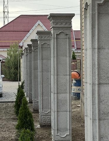 козье: Римские колонны под навес, козырёк и забор — изготовление под заказ — 1