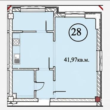долинка комната: 1 комната, 42 м², Элитка, 3 этаж, Готовая ПСО (под самоотделку) — 6