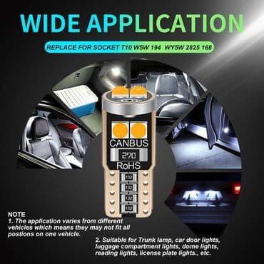 уакен набор: Сверх яркие светодиодные лампы T10 W5W WY5W 2825 Canbus, цена за 1 — 2