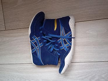 Борцовки Asics, синие с жёлтыми акцентами. - Назначение: спортивная