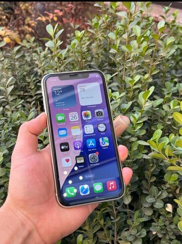 ноутбук appl: IPhone 11, Б/у, 128 ГБ, Белый, Чехол, 85 % — 2