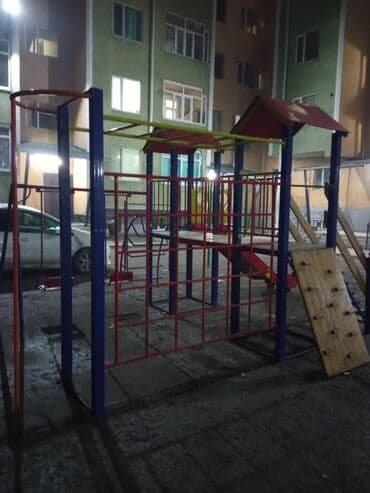 спортивное оборудование: Горка комплекс с качелями, + рукоход, шведская стенка, пожарный спуск — 23