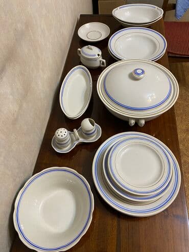 Фарфоровый сервиз, Пр-во Корея. 2 тарелки для супа, 3 столовых