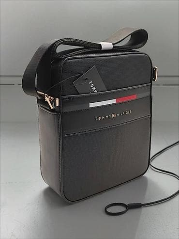 стильное черное пальто: Барсетка, Tommy Hilfiger, Материал: Экокожа, Новый — 3