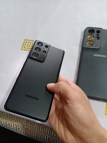 huawei 50: Samsung Galaxy S21 Ultra 5G, Б/у, 256 ГБ, цвет - Черный, eSIM — 4