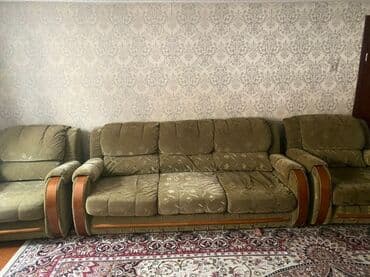 мягкая мебель в рассрочку: Комплект мягкой мебели, Б/у, Самовывоз, цвет - Зеленый — 3