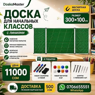 Магнитная школьная доска с линиями для начальных классов - Размер — 1