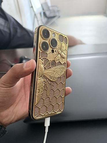 airpods pro node: IPhone 14 Pro, Б/у, 512 ГБ, Золотой, Кабель, 90 % — 1
