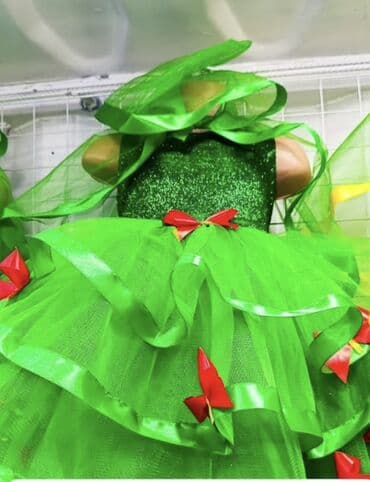 чепчик с ушками тренд: Детское платье, цвет - Зеленый — 1