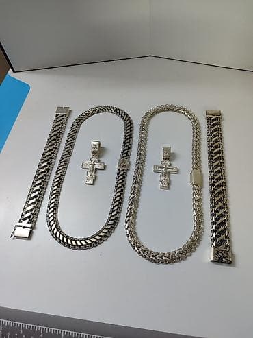 мужские серебряные цепочки: Серебряная цепь Двойной Бисмарк с Ромбовидными вставками Серебро 925 — 6