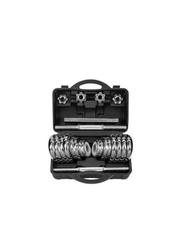 Набор 30кг гантели и гриф хромированные Набор гантелей в кейсе 30 кг