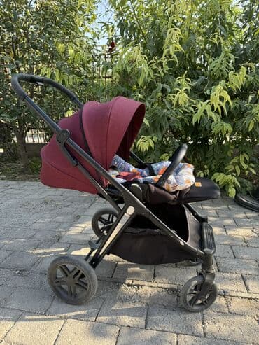 прогулочные коляски для новорожденных: Коляска, цвет - Черный, Б/у — 3
