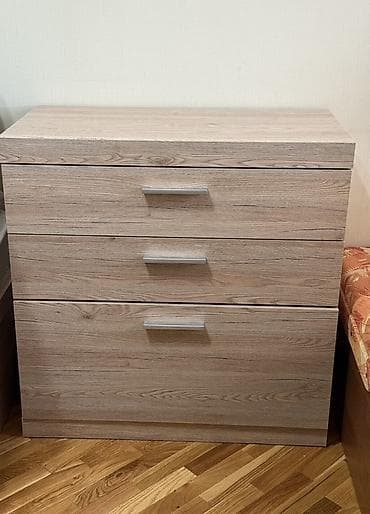 комод тумбочка буфет: Комод для одежды, Б/у, Без зеркала, ЛДСП, цвет - Бежевый, Самовывоз — 1