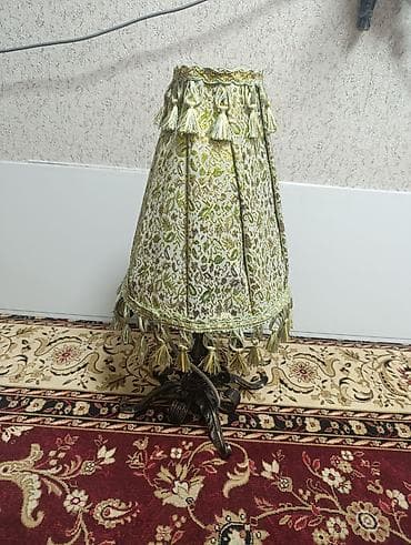 дом потолок: Настольная лампа в классическом стиле с тканевым абажуром и кованым — 4