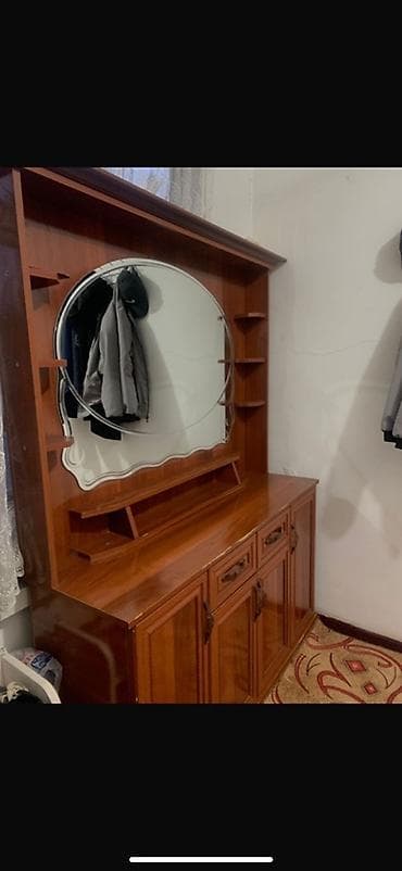 колесики для чемодана: Туалетный столик, С зеркалом, цвет - Коричневый, Дерево — 1