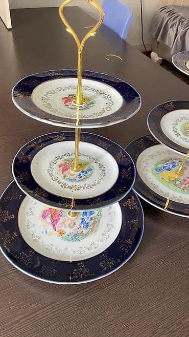 медовый торт: Трёхъярусные сервировочные этажерки из фарфора (набор из 2 шт.) - — 2