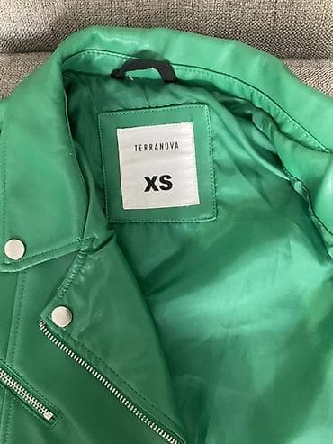 Женская одежда: Кожаная куртка, Косуха, Экокожа, Укороченная модель, XS — 7