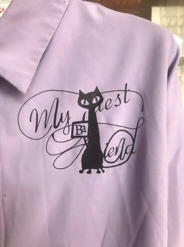 брендовая женская одежда: Лавандовая женская рубашка с принтом. - Цвет: нежно‑сиреневый — 3