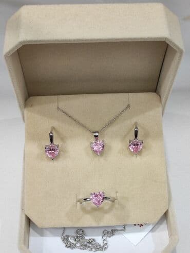 свадебное платье для высокой невесты: Серебряный Набор + Цепочка Сердечка Серебро 925 пробы Размеры — 4