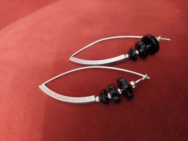 Атайын кийим: Күмүш сөйкөлөр, Үлгүсү 925, Агат, Аялдарга, Жаңы — 2